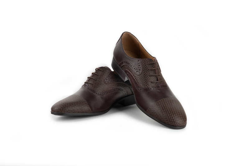 Pantofi Elegant Barbati Visiniu din Piele naturala 1042