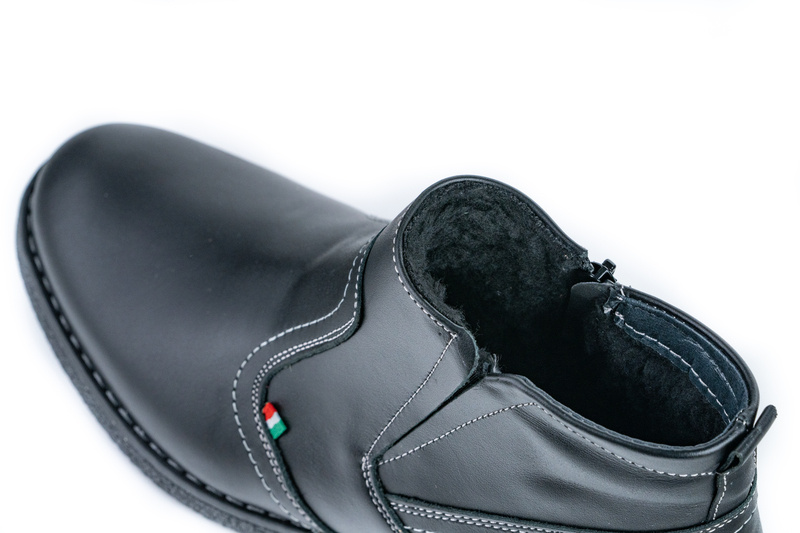 Ghete Casual Barbati Negru din Piele naturala 3015