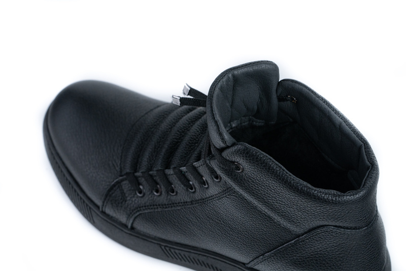 Ghete Casual Barbati Negru din Piele naturala 3018