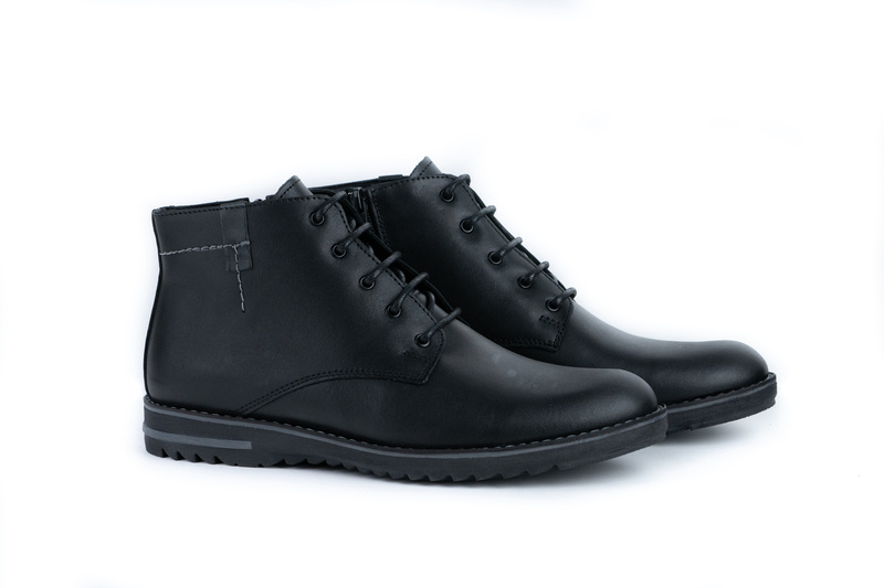 Ghete Casual Barbati Negru din Piele naturala 3019