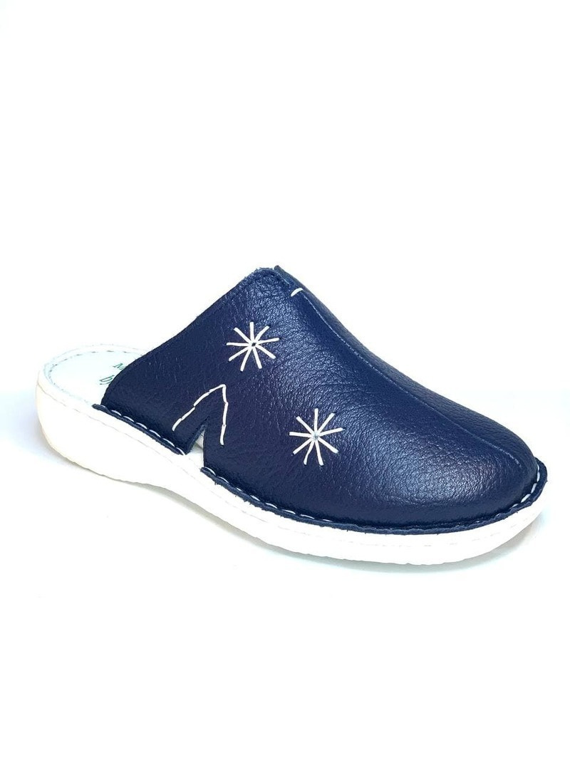 Papuci Medicali Dama Bleumarin din Piele naturala 5003