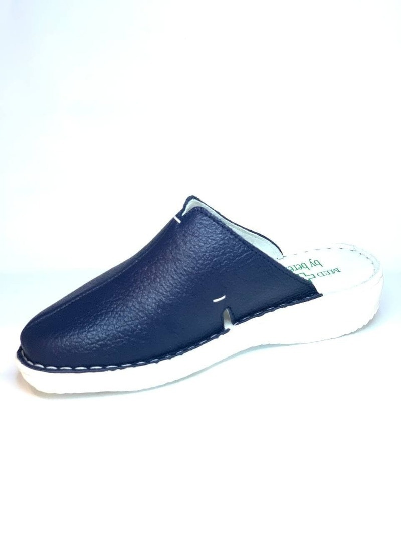 Papuci Medicali Dama Bleumarin din Piele naturala 5003