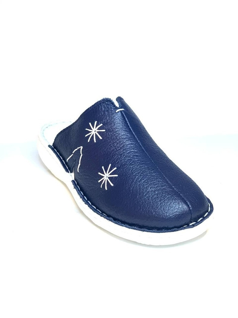 Papuci Medicali Dama Bleumarin din Piele naturala 5003