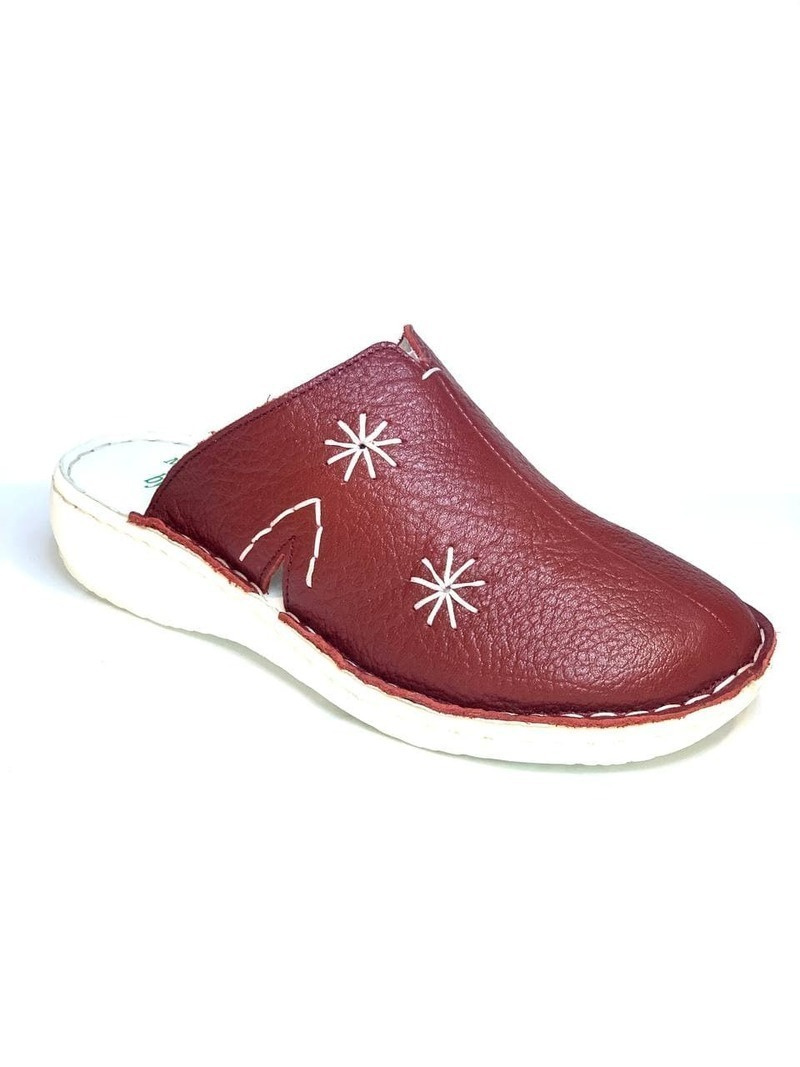 Papuci Medicali Dama Visiniu din Piele naturala 5004