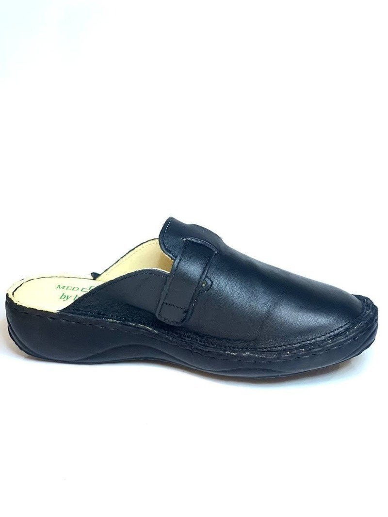 Papuci Medicali Dama Negru din Piele naturala 5006