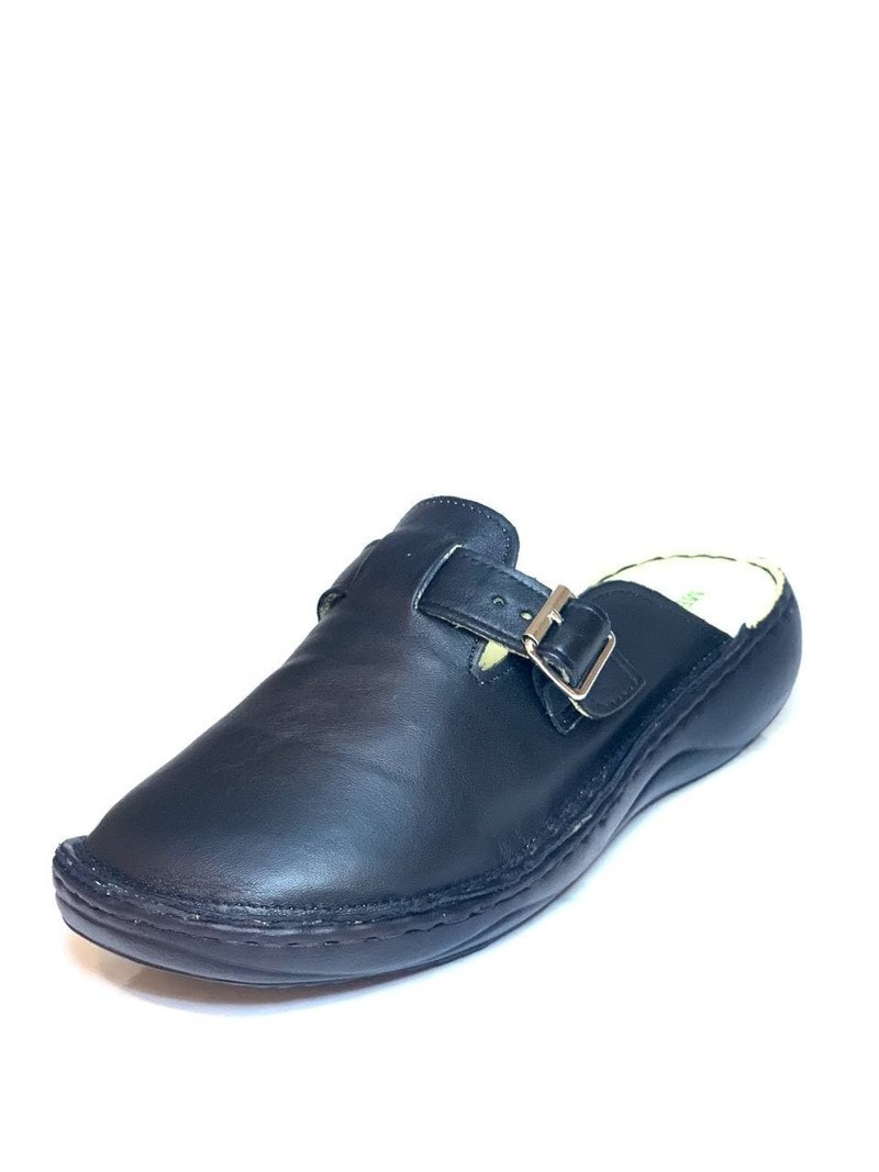 Papuci Medicali Dama Negru din Piele naturala 5006