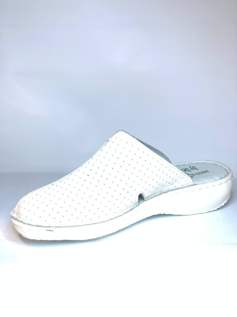 Papuci Medicali Dama Alb din Piele naturala 5007