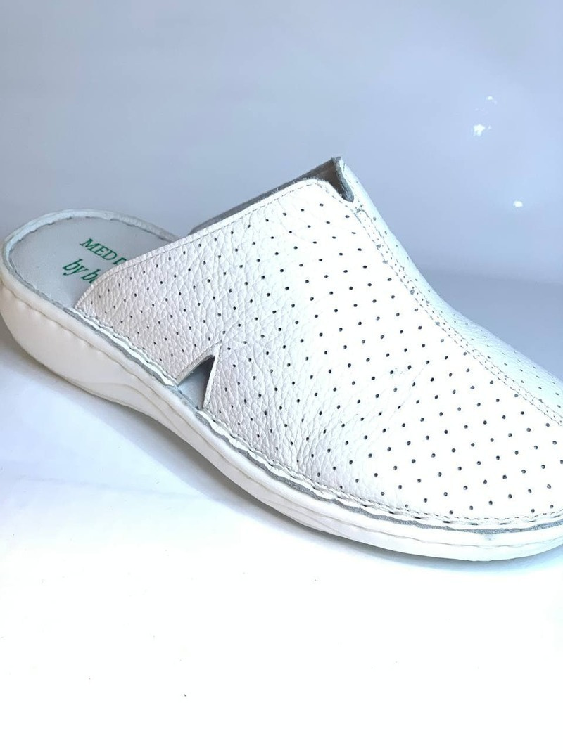 Papuci Medicali Dama Alb din Piele naturala 5007