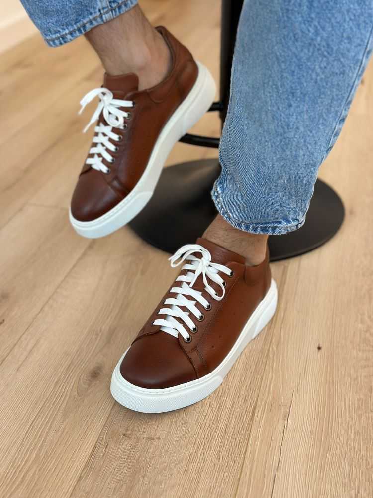 Pantofi Smart Casual Maro din Piele Naturala pentru Barbati - 1077