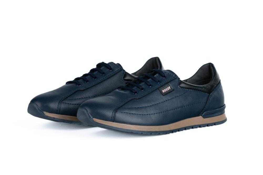 Pantofi Bleumarin Sport Casual din Piele Naturala Pentru Barbati - 1069