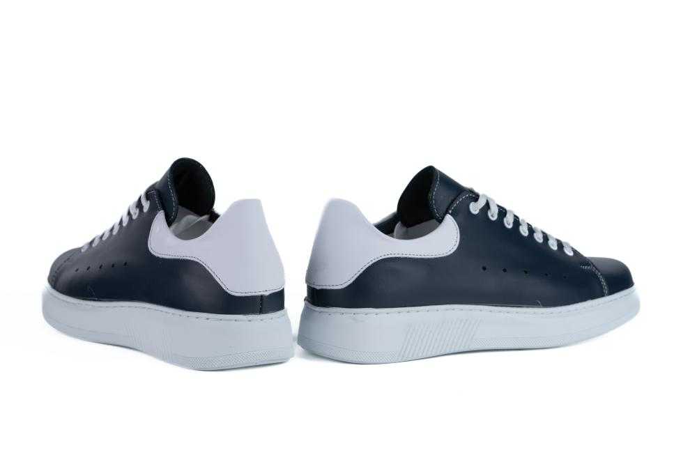 Pantofi Bleumarin Sport Casual din Piele Naturala pentru Barbati - 1073