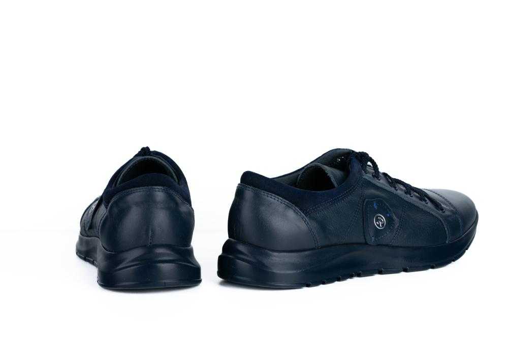Pantofi Bleumarin Casual Din Piele Naturala Pentru Barbati - 1065