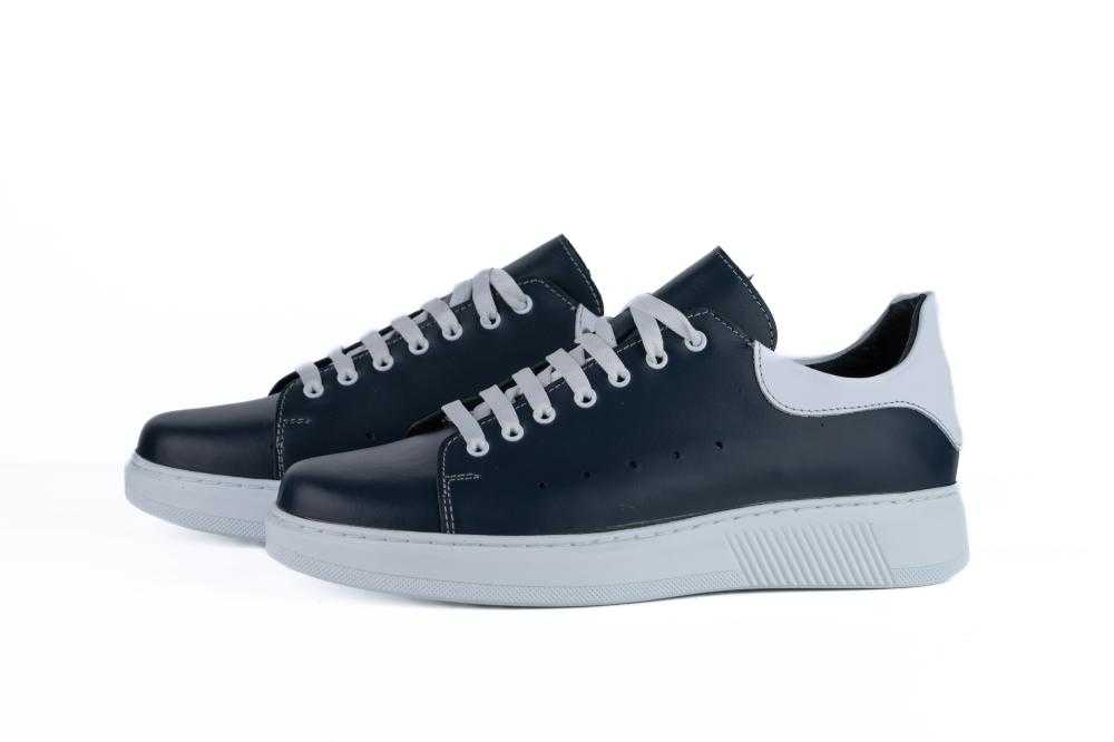 Pantofi Bleumarin Sport Casual din Piele Naturala pentru Barbati - 1073