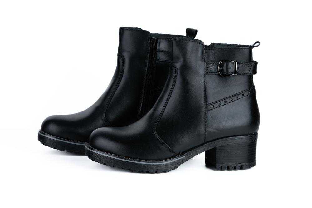 Ghete de Dama Negre Din Piele Naturala - 4022