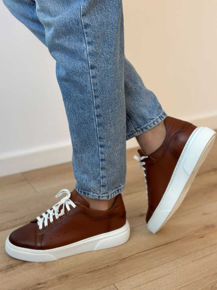 Pantofi Smart Casual Maro din Piele Naturala pentru Barbati - 1077