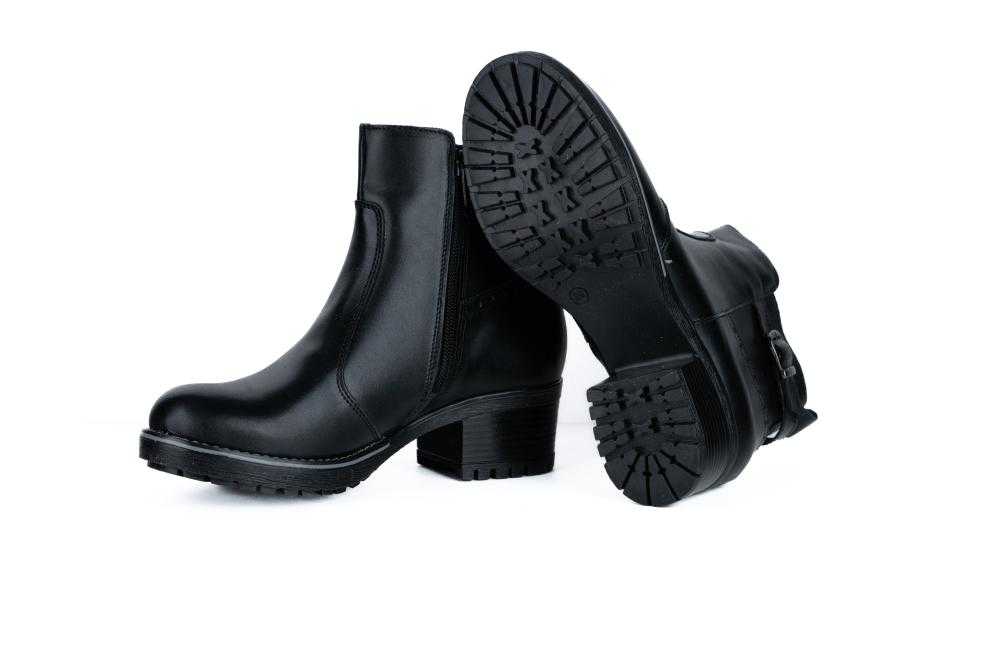Ghete de Dama Negre Din Piele Naturala - 4022