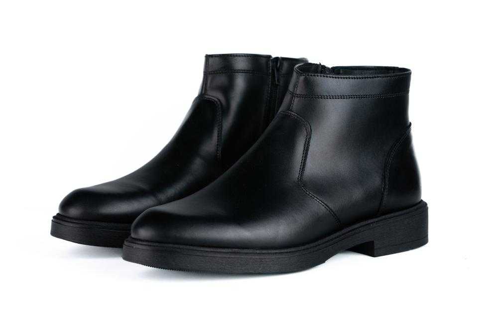 Ghete cu fermoar  Negre din piele naturala pentru barbati - 3032