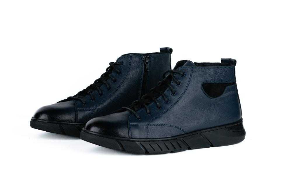 Ghete Bleumarin Din Piele Naturala Pentru Barbati - 3031