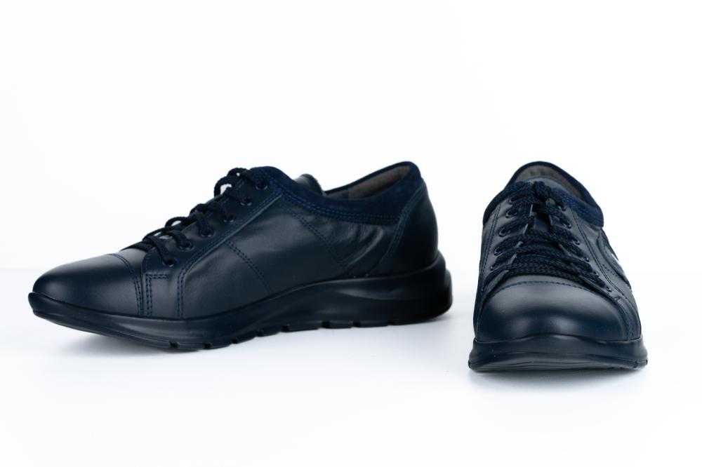 Pantofi Bleumarin Casual Din Piele Naturala Pentru Barbati - 1065