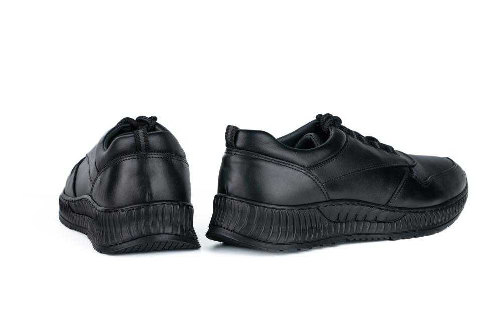 Pantofi Negri Sport Casual din Piele Naturala Pentru Barbati - 1067