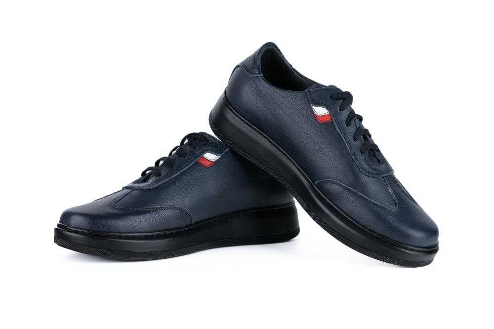 Pantofi Bleumarin Sport Casual din Piele Naturala pentru Barbati - 1071