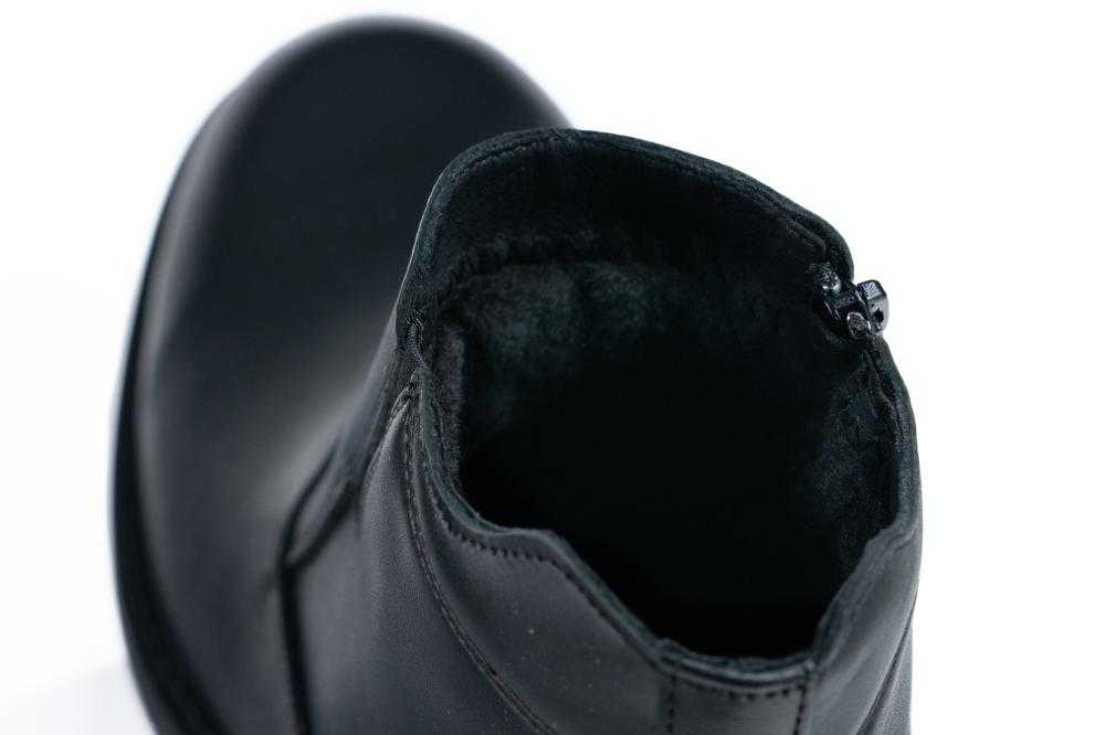 Ghete Negre cu fermoar si elastic din piele naturala pentru barbati - 3035
